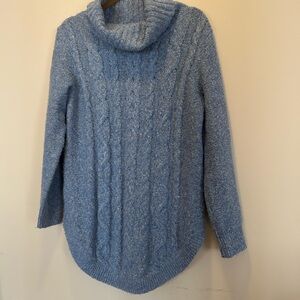 RW&CO. Blue Turtleneck Sweater with Cable Knit Design